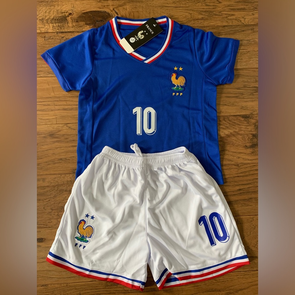 Kylian Mbappe Youth Toddler Soccer Jersey France Set Kit 2 Piece New Ships fast - Picture 2 of 7